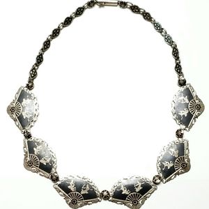 Vintage Women Necklace Sterling Niello Mekkala & R